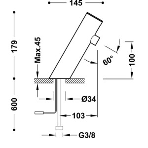 Robinet électronique de lavabo une seule eau Chromé - TRES 39210302