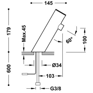Kit robinet électronique de lavabo une seule eau BASIC Chromé - TRES 39210391