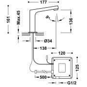 Kit robinet électronique de lavabo une seule eau BASIC Chromé - TRES 39210397