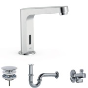 Kit robinet électronique de lavabo une seule eau BASIC Chromé - TRES 39210397