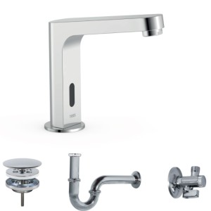 Kit robinet électronique de lavabo une seule eau BASIC Chromé - TRES 39210397