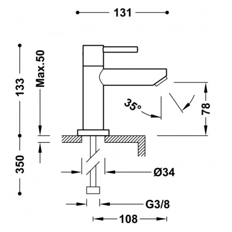 Robinet lavabo 1 seule eau ou prémélangeur Chromé - TRES 06250301