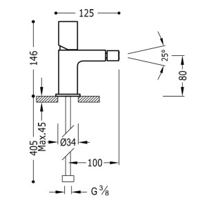 Mitigeur bidet Blanc Chrome - TRES 20012002BL