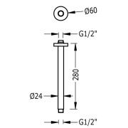 Raccord Toit pour douche de tête Or 24K - TRES 13462102OR