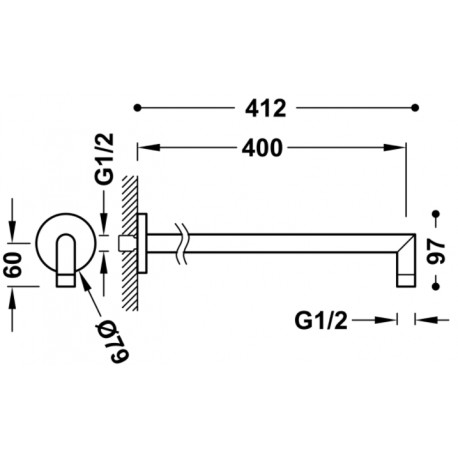 Support muralpour douche de tête  - TRES 16118740AC