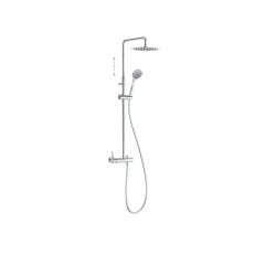 Ensemble mitigeur douche Douche fixe diam 250 mm à rotule Chromé - TRES 08119703 