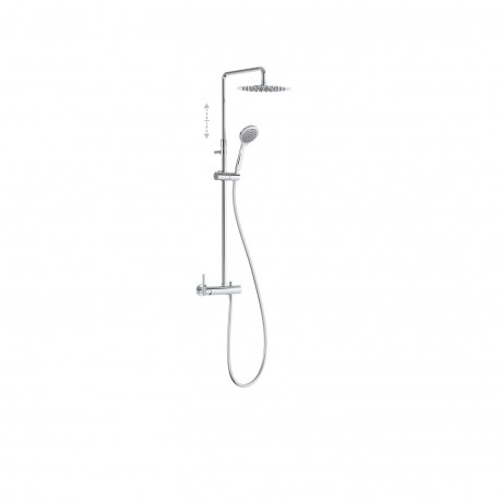 Ensemble mitigeur douche Douche fixe diam 250 mm à rotule Chromé - TRES 08119703 