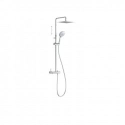 Ensemble mitigeur douche Douche fixe 250x250 mm à rotule Chromé - TRES 08119704 