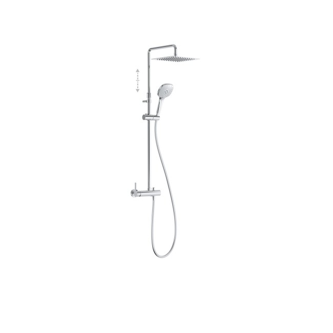 Ensemble mitigeur douche Douche fixe 250x250 mm à rotule Chromé - TRES 08119704 