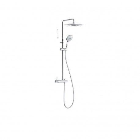 Ensemble mitigeur douche Douche fixe 250x250 mm à rotule Chromé - TRES 08119704 