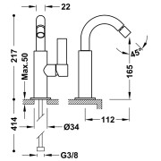 Mitigeur bidet  - TRES 21122401KMB
