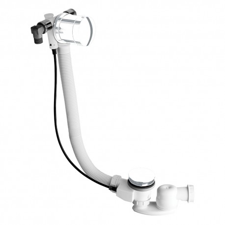 Vidage Remplissage Baignoire Par Trop Plein  Laiton  58 Cm Blanc Mat Robinetterie VIDAGES - CRISTINA ONDYNA VE26324 