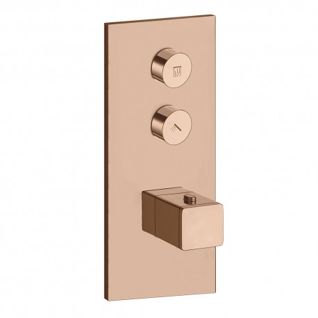 Façade Thermo Twist  thermostatique 2 sorties Or Rose - CRISTINA ONDYNA XQ61246P