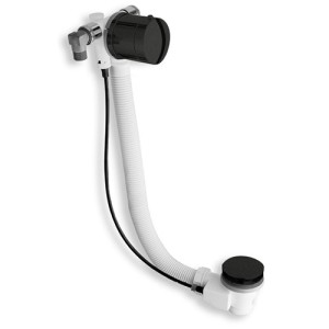 Vidage Remplissage Baignoire Par Trop Plein  Laiton  58 Cm Chr. Noir Robinetterie VIDAGES - CRISTINA ONDYNA VE26372 