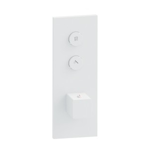 Façade Thermo Twist thermostatique 2 sorties Blanc Mat Quadri - CRISTINA ONDYNA XQ61224