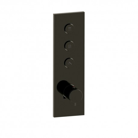 Façade Thermo Twist thermostatique 3 sorties Chromé Noir - CRISTINA ONDYNA XT61372