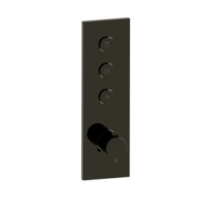 Façade Thermo Twist thermostatique 3 sorties Chromé Noir - CRISTINA ONDYNA XT61372