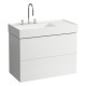 Lavabo mural ou à poser sur meuble, tablette à droite, avec écoulement caché - LAUFEN H8103384001121