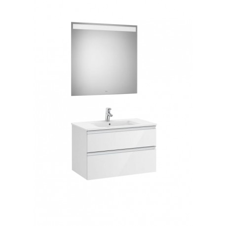 Armoire de salle de bain à miroir LED Blanc bril…