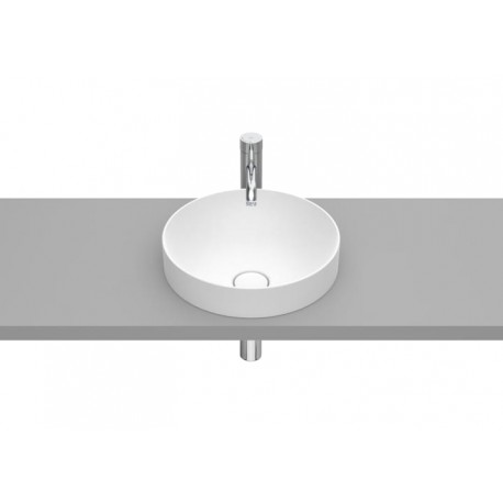 Vasque semi-encastrée Round en FINECERAMIC Inspira 37X37 Blanc Mat - ROCA A32752R620