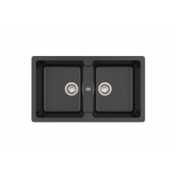 Bergen 85 2C Evier 2 Cuves Quarzex Noir - ROCA A880210940 