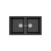 Bergen 85 2C Evier 2 Cuves Quarzex Noir - ROCA A880210940 