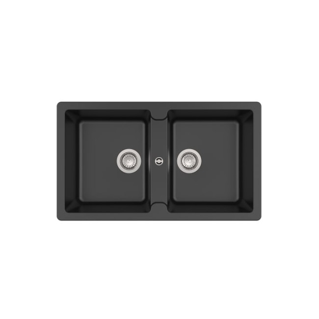Bergen 85 2C Evier 2 Cuves Quarzex Noir - ROCA A880210940 