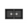 Bergen 85 2C Evier 2 Cuves Quarzex Noir - ROCA A880210940 