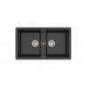 Bergen 85 2C Evier 2 Cuves Quarzex Noir - ROCA A880210940 