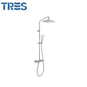 Ensemble Douche thermostatique Douche fixe 250x250 mm Chromé - TRES 20438708