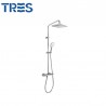 Ensemble Douche thermostatique Douche fixe 250x250 mm Chromé - TRES 20438708