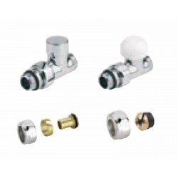 Kit de raccordement sèche-serviettes coudé thermostatique chrome - Atlantic 850302 