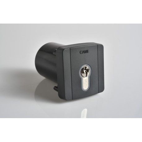 Sélecteur à clé d'extérieur avec rétroéclairage bleu et cylindre serrure DIN. Gris RAL7024 CAME 806SL-0060 