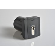 Sélecteur à clé d'extérieur avec rétroéclairage bleu et cylindre serrure DIN. Gris RAL7024 CAME 806SL-0060 