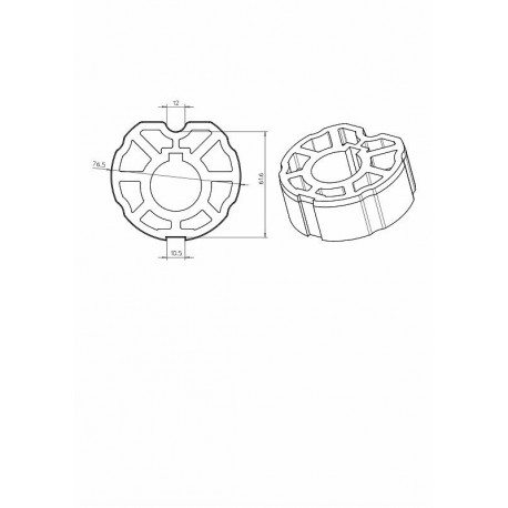 Adaptateur ogive inclinée 80mm CAME YK6114 
