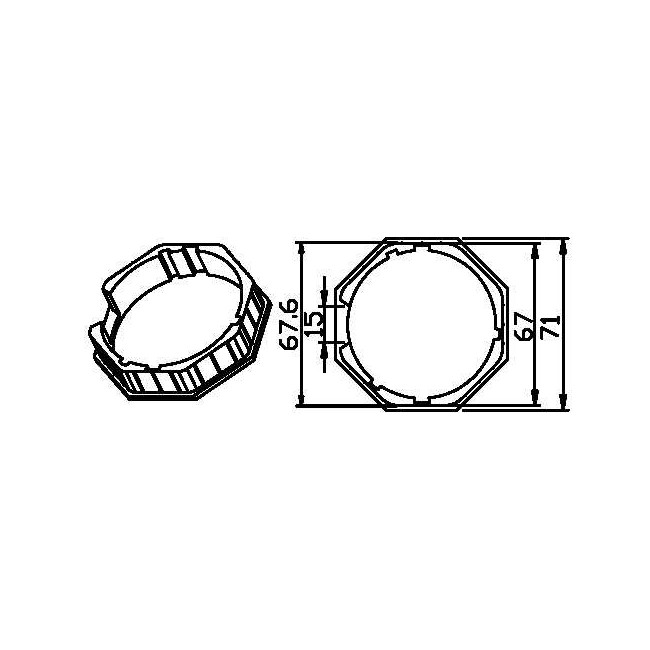 Adaptateur octogonal 70x1mm CAME YK6115 