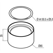 Supplément hauteur Ø 65 x 35 mm. - TRES 916110348 