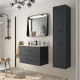 Meuble salle de bain RENOIR 80cm 2 tiroirs ANTHRACITE - Salgar 91310