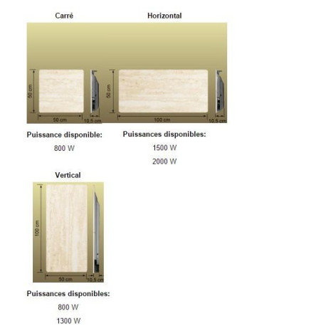Radiateur à inertie Touch Silicium Natura Noir 800W Carré - Valderoma NN0800T