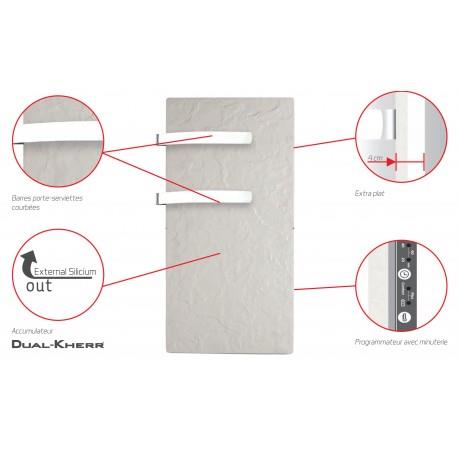 Sèche-serviette rayonnant SLIM 2.0 Natura Noir 500W - Valderoma 18500TL