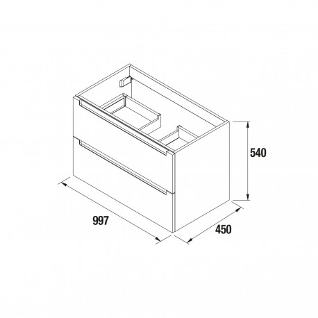 Meuble salle de bain MONTERREY 100cm 2 tiroirs MACCHIATTO - SALGAR 81719 