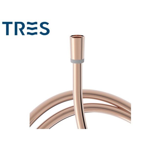 Flexible bain-douche en satin anti-torsion OR ROSE  - TRES 913460915OP