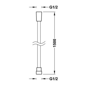 Flexible bain-douche en satin anti-torsion Noir Mat - TRES 913460915NM