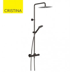 Colonne de douche thermostatique Chromé Noir THETA - CRISTINA ONDYNA TV44872 Theta Colors Chrome Noir Robinetterie THETA - CRIST