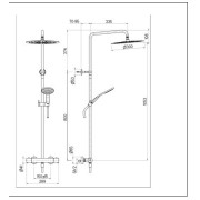 Colonne de douche thermostatique Chromé Noir THETA - CRISTINA ONDYNA TV44872 Theta Colors Chrome Noir Robinetterie THETA - CRIST