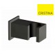 Support douchette mural carré Noir Mat - CRISTINA ONDYNA PD44813