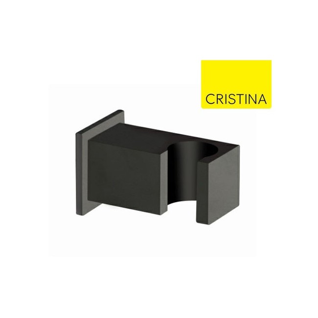Support douchette mural carré Noir Mat - CRISTINA ONDYNA PD44813