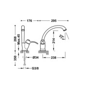 Mitigeur évier acier - TRES 24244101AC 