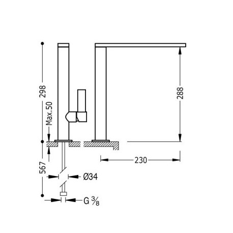 Mitigeur évier Noir Mat - TRES 20548601NM