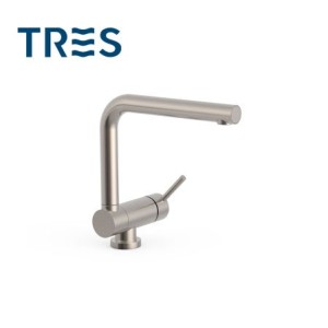 Mitigeur évier rabattable Acier - TRES 030335AC